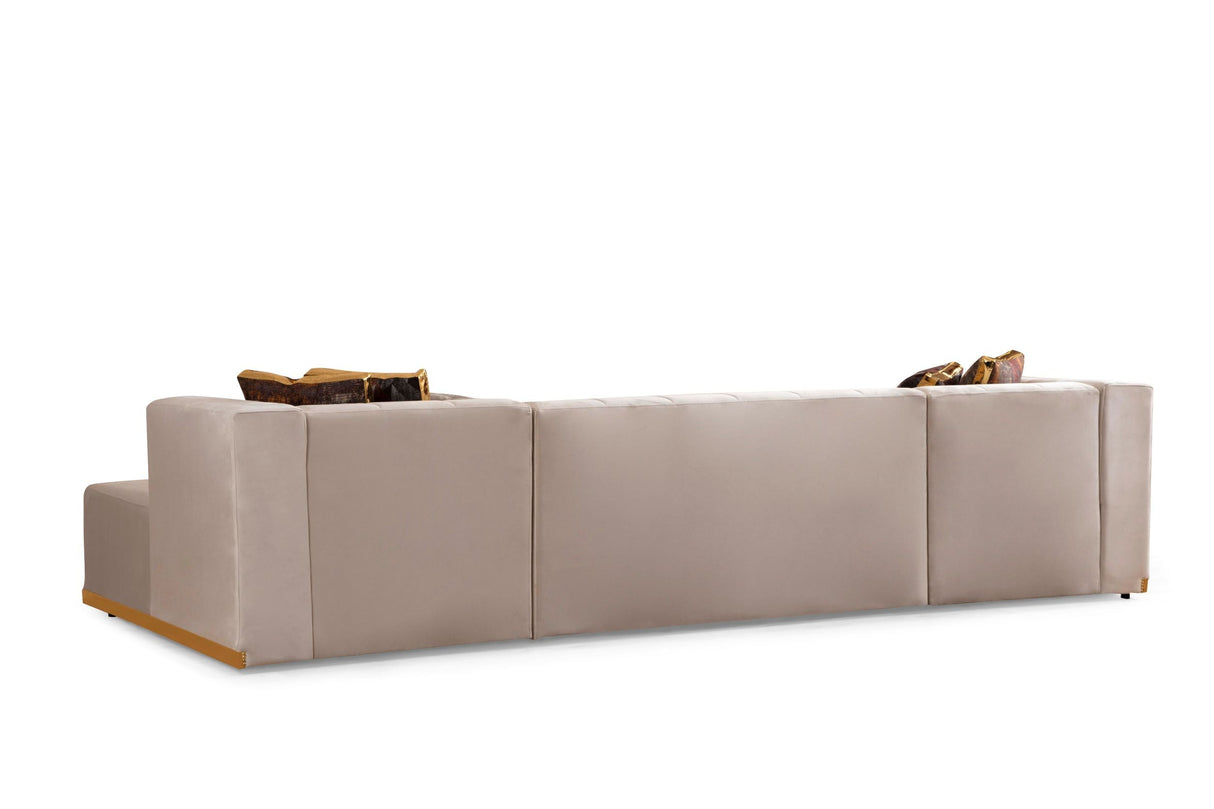 Elisha Ivory Velvet Double Chaise Sectional from Nova Furniture - Luna Furniture