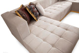 Elisha Ivory Velvet Double Chaise Sectional from Nova Furniture - Luna Furniture