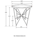 Eliska Green and Antique Gold Round Accent Table with Marble Top from Coaster - Luna Furniture