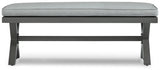 Elite Park Gray Outdoor Bench with Cushion from Ashley - Luna Furniture