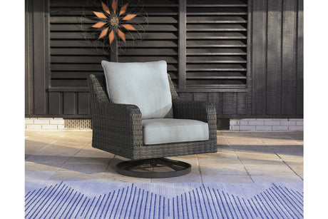 Elite Park Gray Outdoor Swivel Lounge with Cushion from Ashley - Luna Furniture