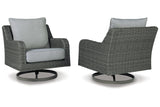 Elite Park Gray Outdoor Swivel Lounge with Cushion from Ashley - Luna Furniture