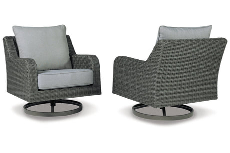 Elite Park Gray Outdoor Swivel Lounge with Cushion from Ashley - Luna Furniture