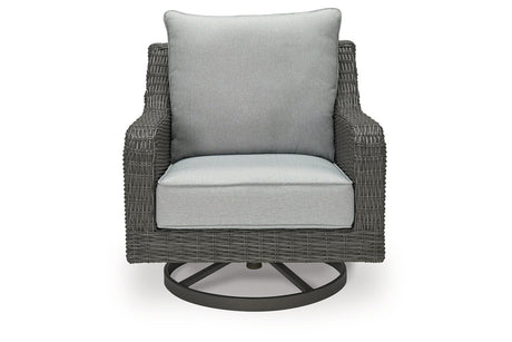 Elite Park Gray Outdoor Swivel Lounge with Cushion from Ashley - Luna Furniture