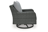 Elite Park Gray Outdoor Swivel Lounge with Cushion from Ashley - Luna Furniture