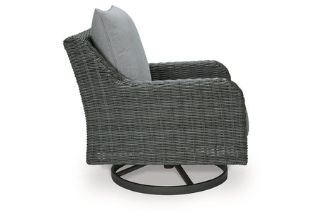 Elite Park Gray Outdoor Swivel Lounge with Cushion from Ashley - Luna Furniture