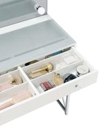 Eliza White and Chrome 2-Piece Vanity Set with Hollywood Lighting from Coaster - Luna Furniture