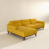 Ella Dark Yellow Linen LAF Chaise Sectional from Midinmod - Luna Furniture