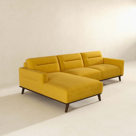 Ella Dark Yellow Linen LAF Chaise Sectional from Midinmod - Luna Furniture