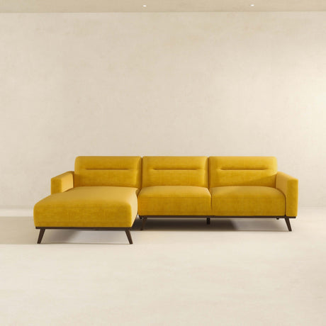 Ella Dark Yellow Linen LAF Chaise Sectional from Midinmod - Luna Furniture