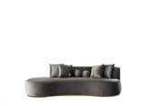 Ella Gray Velvet Chaise Lounge from Nova Furniture - Luna Furniture
