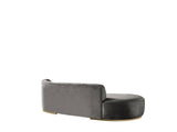Ella Gray Velvet Chaise Lounge from Nova Furniture - Luna Furniture