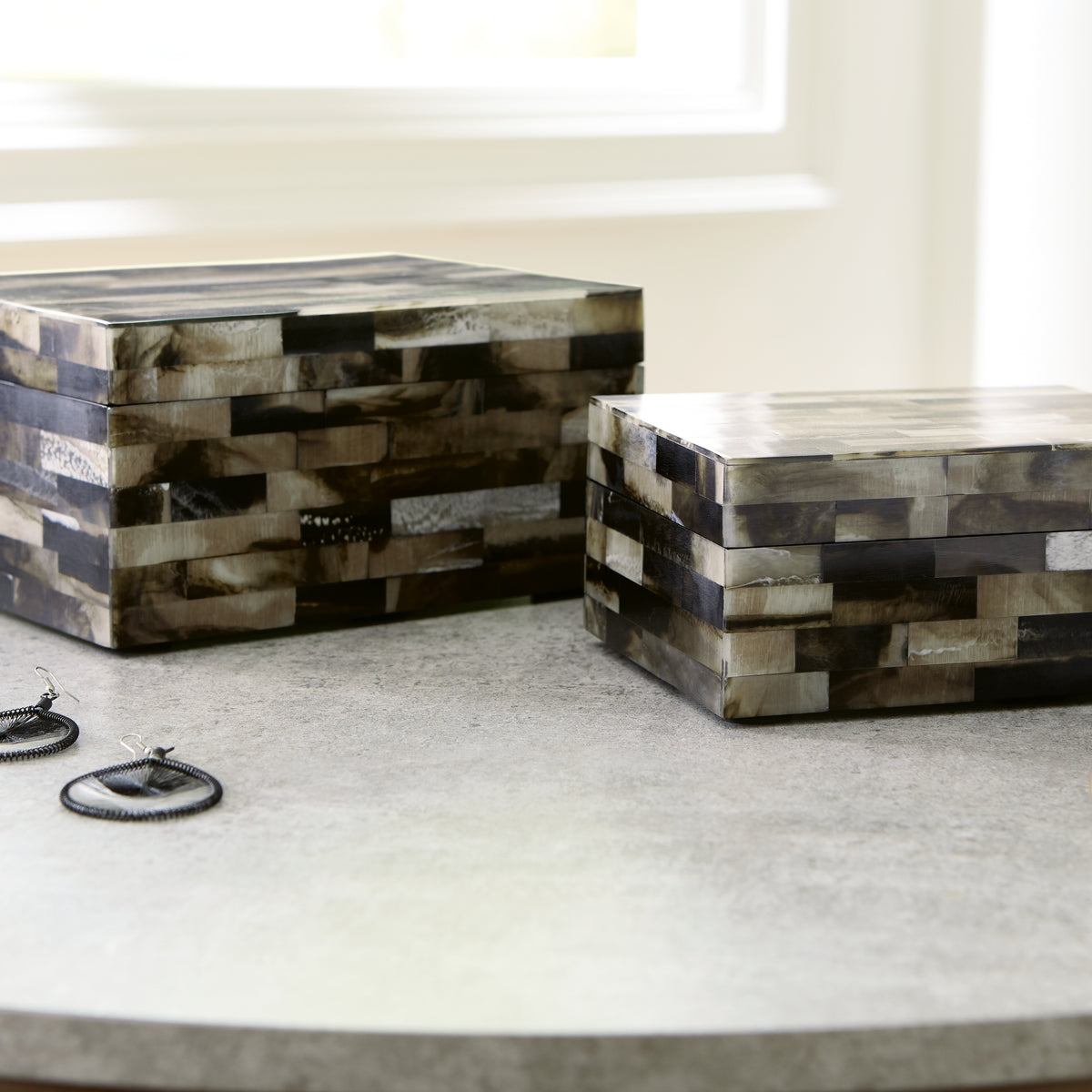 Ellford Black/Brown/Cream Box (Set of 2) - Luna Furniture