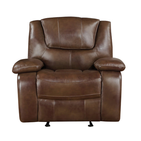 Ellicott Brown Leather Double Reclining Living Room Set from Homelegance - Luna Furniture