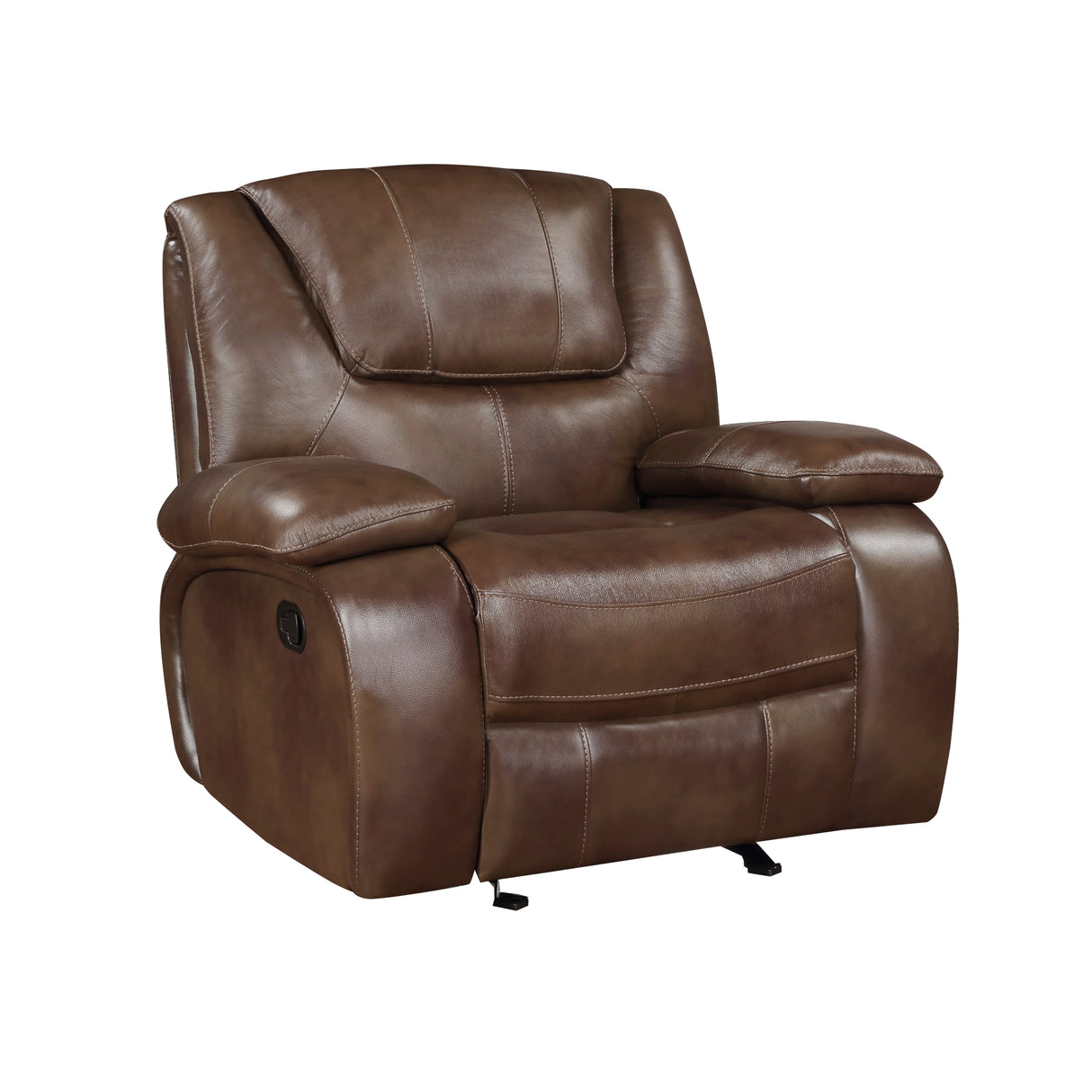 Ellicott Brown Leather Glider Reclining Chair from Homelegance - Luna Furniture