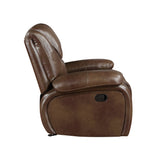 Ellicott Brown Leather Glider Reclining Chair from Homelegance - Luna Furniture