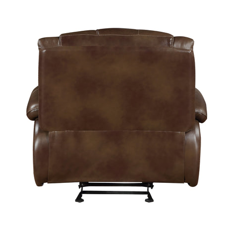 Ellicott Brown Leather Double Reclining Living Room Set from Homelegance - Luna Furniture