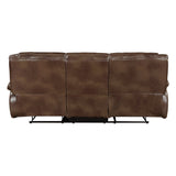 Ellicott Brown Leather Double Reclining Living Room Set from Homelegance - Luna Furniture