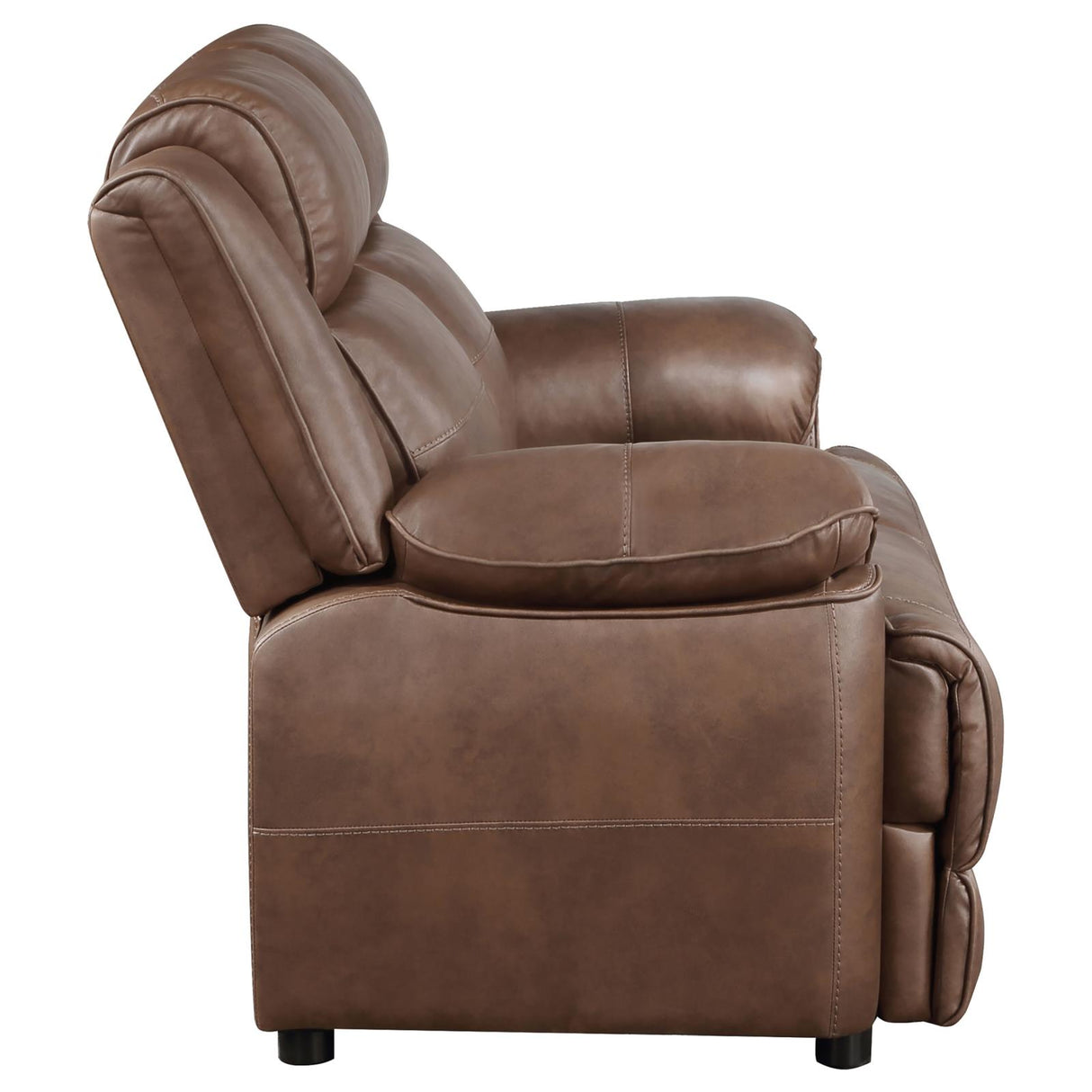 Ellington Dark Brown Upholstered Padded Arm Loveseat from Coaster - Luna Furniture