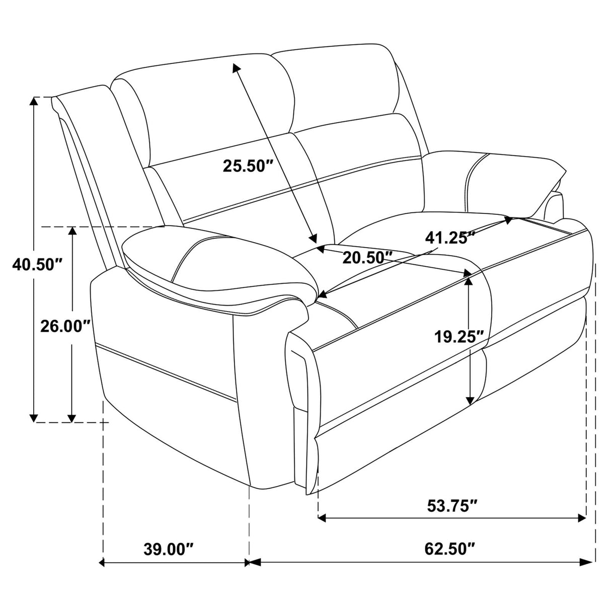 Ellington Dark Brown Upholstered Padded Arm Loveseat from Coaster - Luna Furniture