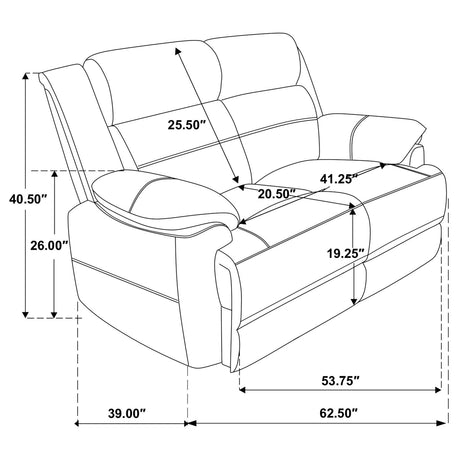 Ellington Dark Brown Upholstered Padded Arm Loveseat from Coaster - Luna Furniture
