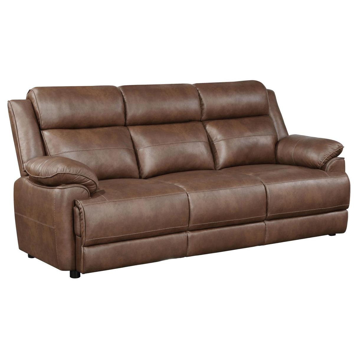 Ellington Dark Brown Upholstered Padded Arm Sofa from Coaster - Luna Furniture