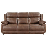 Ellington Dark Brown Upholstered Padded Arm Sofa from Coaster - Luna Furniture