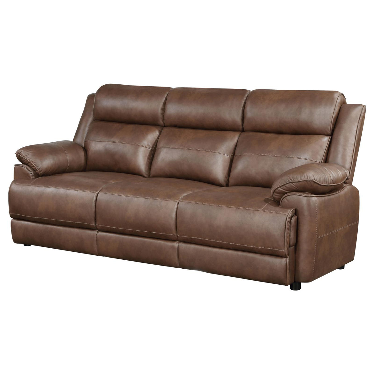 Ellington Dark Brown Upholstered Padded Arm Sofa from Coaster - Luna Furniture