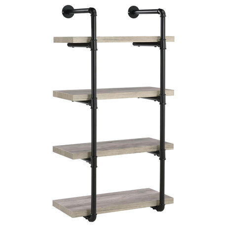 Elmcrest Black and Gray Driftwood 24-inch Wall Shelf from Coaster - Luna Furniture