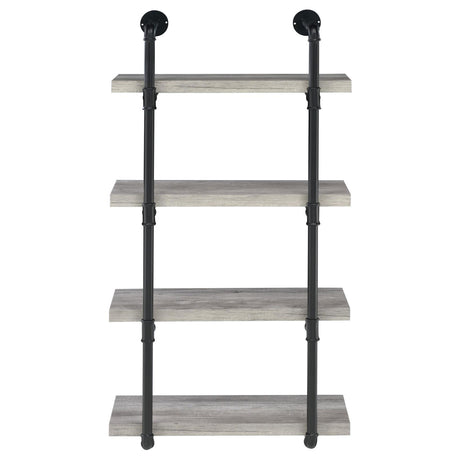 Elmcrest Black and Gray Driftwood 24-inch Wall Shelf from Coaster - Luna Furniture