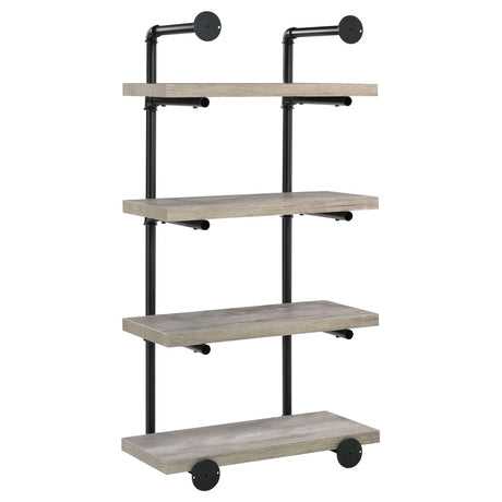 Elmcrest Black and Gray Driftwood 24-inch Wall Shelf from Coaster - Luna Furniture
