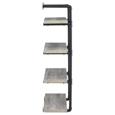 Elmcrest Black and Gray Driftwood 24-inch Wall Shelf from Coaster - Luna Furniture