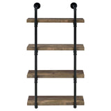 Elmcrest Black and Rustic Oak 24-inch Wall Shelf from Coaster - Luna Furniture