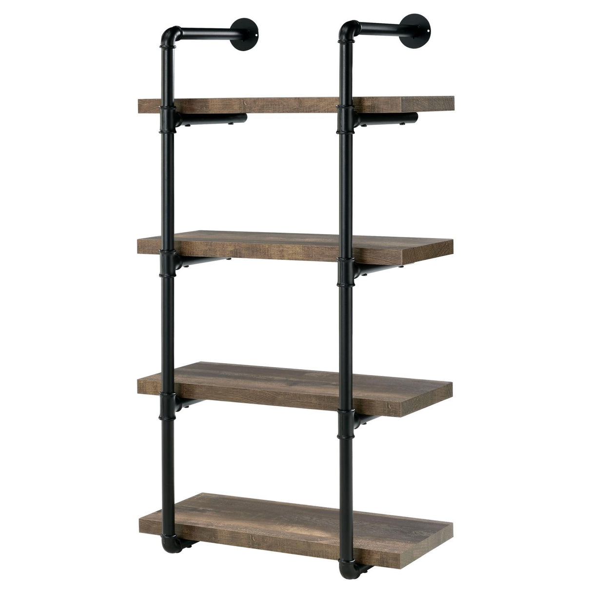 Elmcrest Black and Rustic Oak 24-inch Wall Shelf from Coaster - Luna Furniture