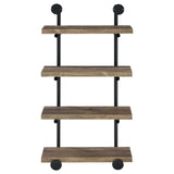 Elmcrest Black and Rustic Oak 24-inch Wall Shelf from Coaster - Luna Furniture