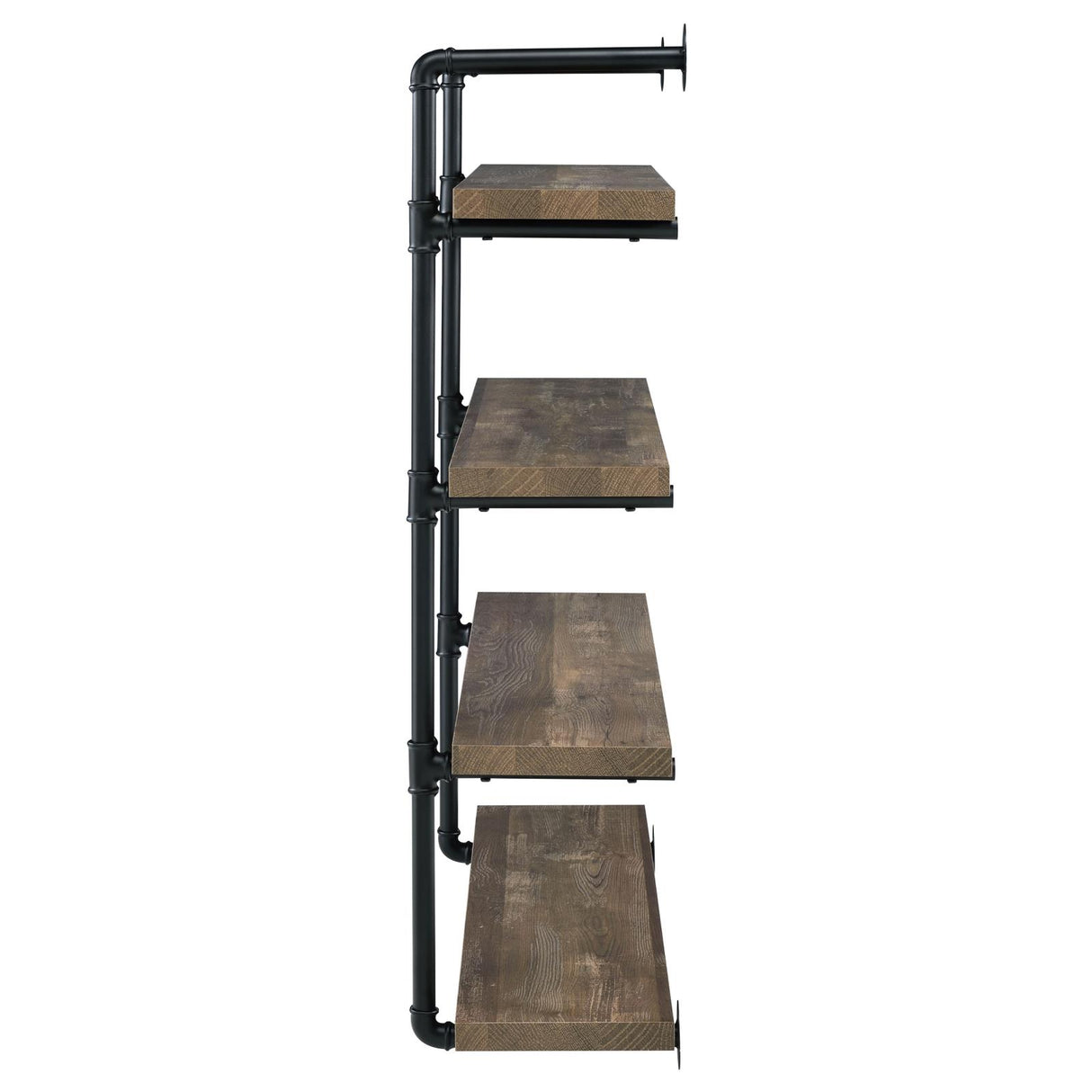 Elmcrest Black and Rustic Oak 40-inch Wall Shelf from Coaster - Luna Furniture