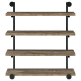 Elmcrest Black and Rustic Oak 40-inch Wall Shelf from Coaster - Luna Furniture