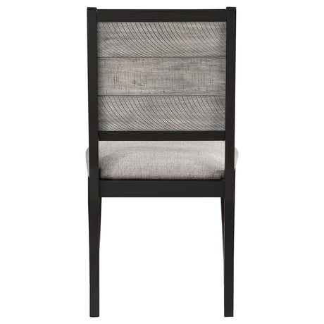 Elodie Dove and Black Upholstered Padded Seat Dining Side Chair, Set of 2 from Coaster - Luna Furniture