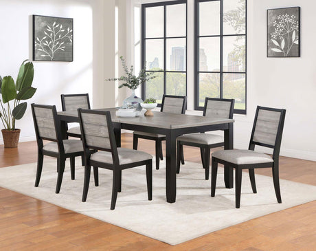 Elodie Dove and Black Upholstered Padded Seat Dining Side Chair, Set of 2 from Coaster - Luna Furniture