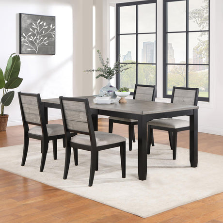 Elodie Gray and Black 5-Piece Dining Set with Extension Leaf from Coaster - Luna Furniture