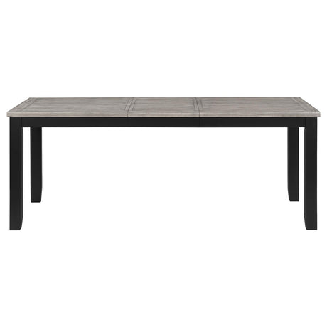 Elodie Gray and Black 7-Piece Dining Set with Extension Leaf from Coaster - Luna Furniture