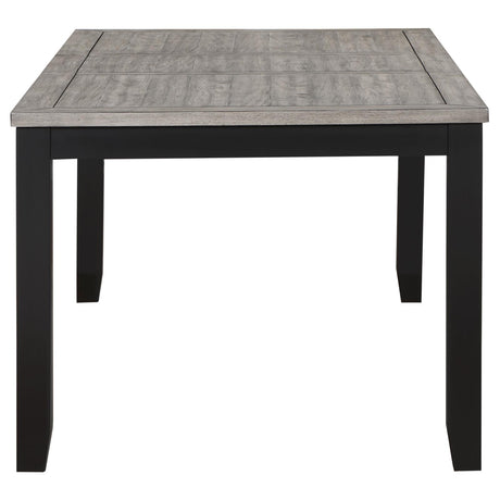Elodie Gray and Black Rectangular Dining Table with Extension Leaf from Coaster - Luna Furniture