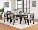 Elodie Gray and Black Rectangular Dining Table with Extension Leaf from Coaster - Luna Furniture