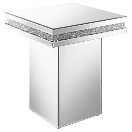 Elora Mirror Pedestal Square Top Accent Table from Coaster - Luna Furniture