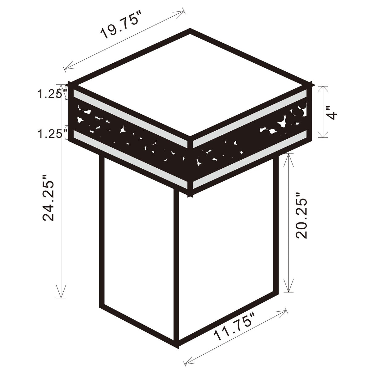 Elora Mirror Pedestal Square Top Accent Table from Coaster - Luna Furniture