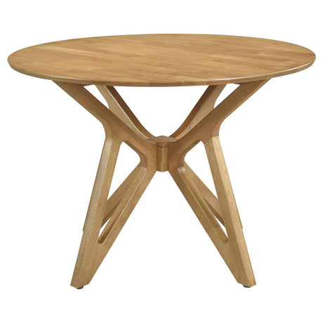 Elowen Light Walnut 5-Piece Round Solid Wood Dining Set from Coaster - Luna Furniture