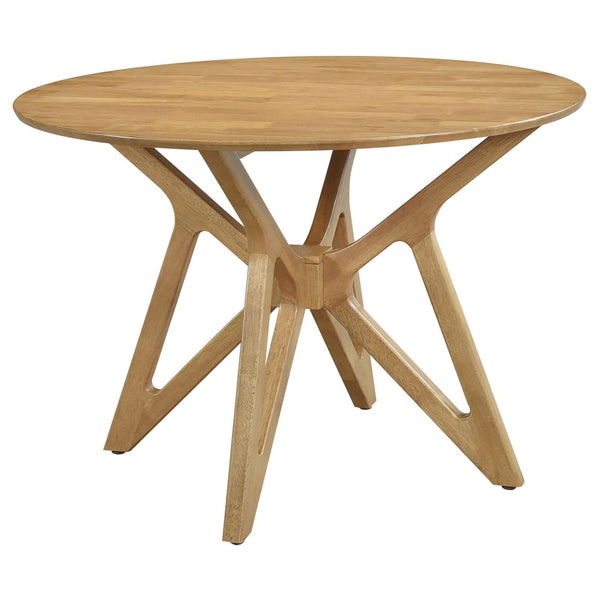 Elowen Light Walnut Round Solid Wood Dining Table