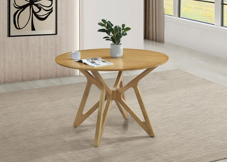 Elowen Light Walnut Round Solid Wood Dining Table from Coaster - Luna Furniture
