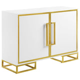 Elsa White and Gold 2-Door Accent Cabinet with Adjustable Shelves from Coaster - Luna Furniture