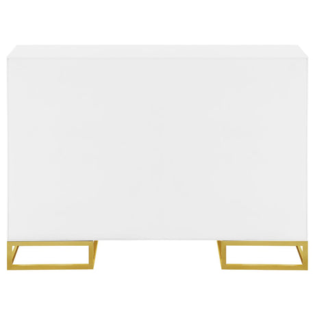Elsa White and Gold 2-Door Accent Cabinet with Adjustable Shelves from Coaster - Luna Furniture